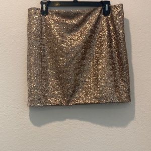 Gold sequence mini skirt